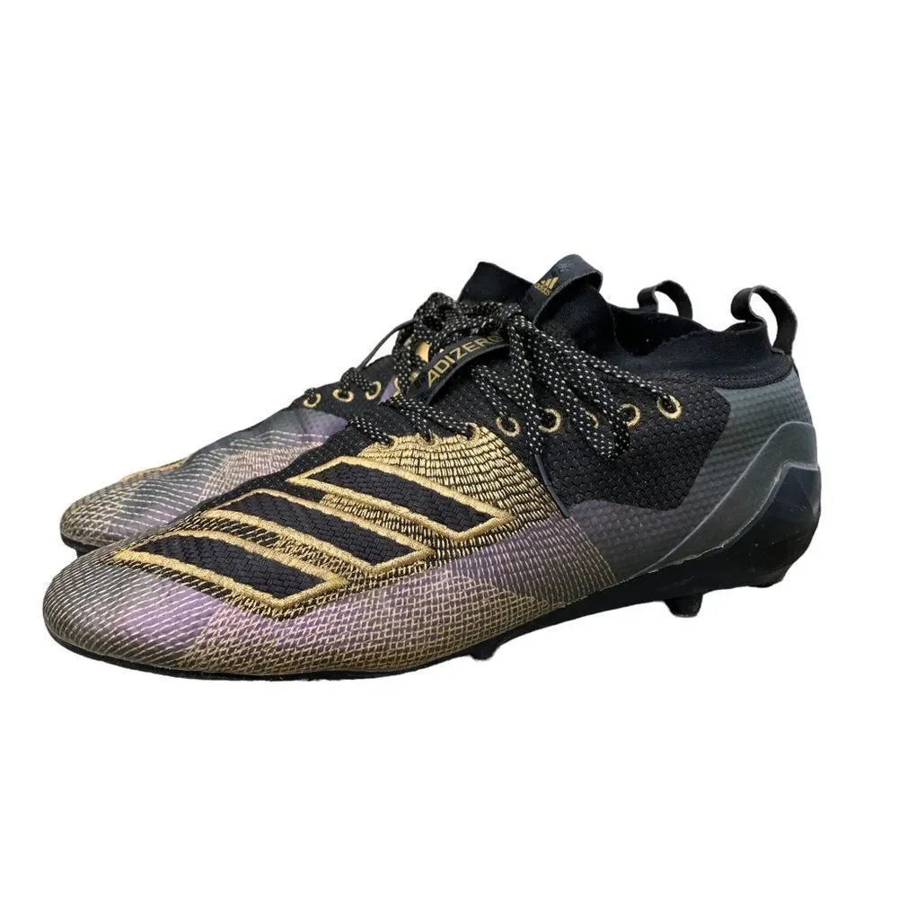 Adidas Adizero 8.0 Black Gold Metallic Football Cleats Men’s size 13